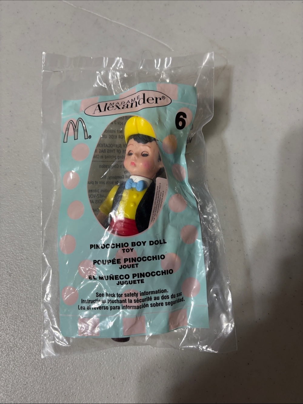 Madame Alexander Pinocchio Boy Doll in Yellow Hat & Red Shorts